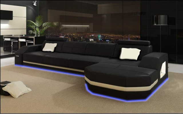 Elegantes Schwarzes Ecksofa in L-Form Stilvolle Möbel für Ihr Zuhause