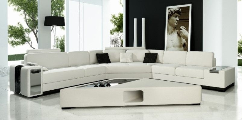 Ledersofa Ecksofa Sofa mit USB Polster Designer Eckgarnitur Wohnlandschaft LimaS