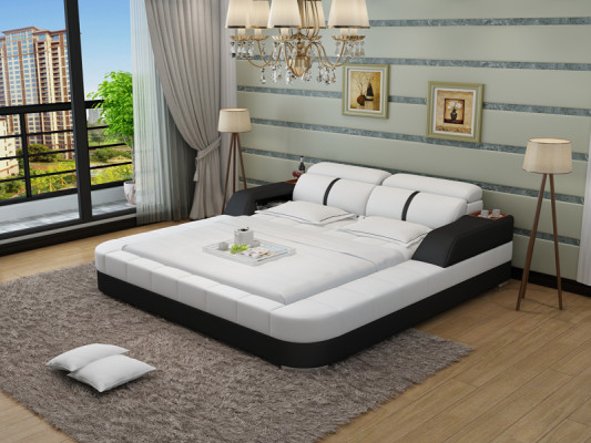 Luxus Leder Bett Design Polster Betten Doppel Modernes Ehe140/160/180 LB8823