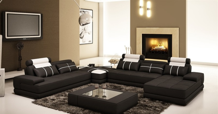 Ecksofa Sofa mit USB Wohnlandschaft Ledersofa XXL Designer Sofas Wolfhagen Grau