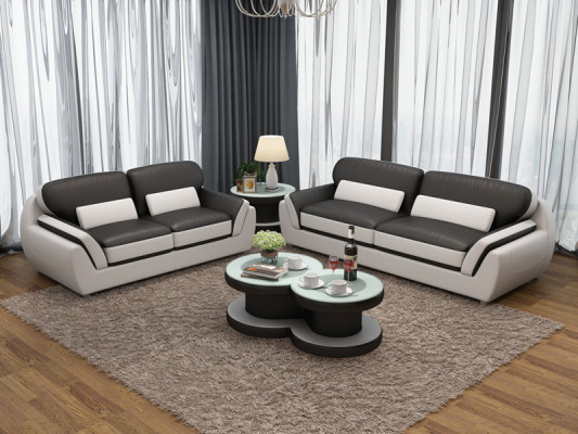 Ledersofa Couch Sofagarnitur Neu 3+2 Sitzer Garnitur Modern Design Sofa