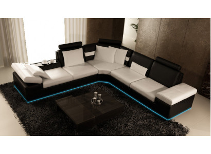 Wohnzimmer Sofa Ledersofa Sitzgarnitur Moderne Multifunktions Couch USB