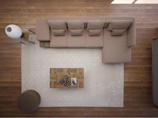 Wohnzimmer Set 3tlg Eck Garnitur Sofa Couch L-Form Holz Couchtisch