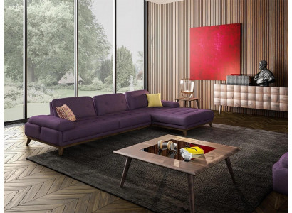 Lila Ecksofa L-Form Wohnzimmer Luxus Couchtisch Einrichtung Neu Garnitur Möbel
