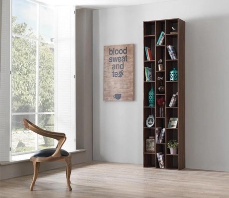 Bücherregal Bücherschrank Regal Wohnzimmer Design Holz Braun Neu