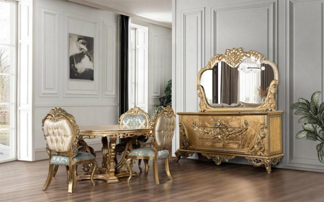 Komplett Set Esstisch + 4 Stühle Esszimmer Garnitur Ess Gruppe Tisch Tische 5tlg