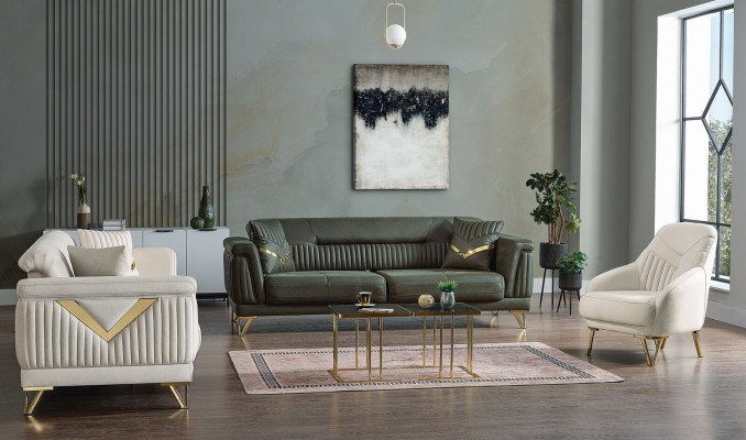 Design Modernes Wohnzimmer Set Sofagarnitur 3+3+1 Wohnzimmer Möbelset