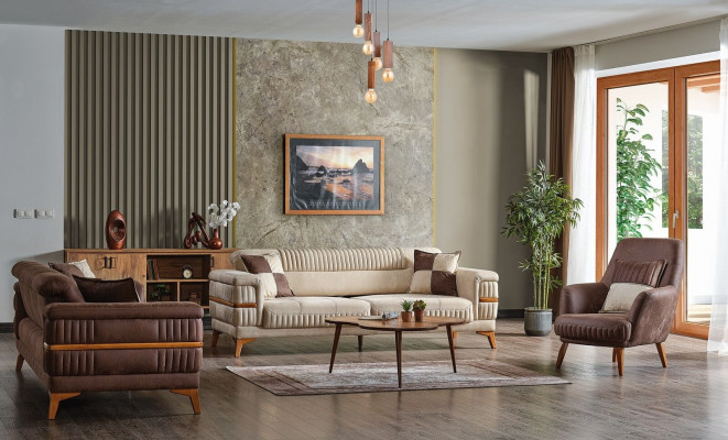 Designer Sofagarnitur 3+3+1 Sitzer Couch Polster Sitzgarnitur Set Luxus Neu