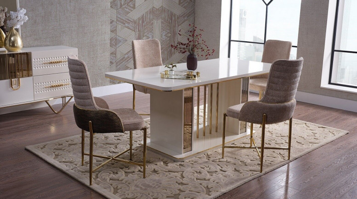 Design Esszimmer Komplett Esstisch + 6x Stühle+Sideboard Möbel Holztisch Neu