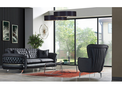 Sofagarnitur 3+1 Sitzer Sessel Garnitur Chesterfield Relax Sessel Möbel Neu