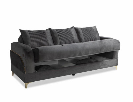 Sofagarnitur 3+2+1+1 Sitzer Möbel Luxus Set Sofagarnitur Modern Grau 4tlg