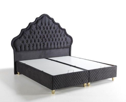 Bett Design Betten Luxus Schwarz Polster Schlafzimmer Möbel Chesterfield