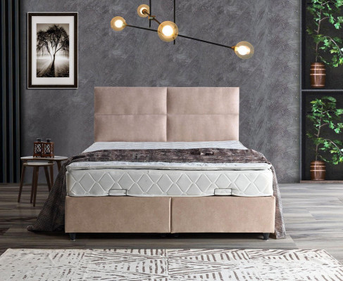Bett Design Betten Luxus Beige Polster Schlafzimmer Möbel Doppelbetten 160x200