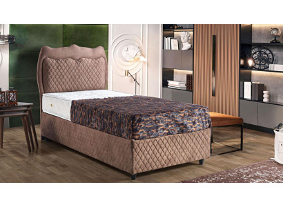 Bett Design Betten Luxus Betten Polster Schlafzimmer Möbel Braun 90x190cm