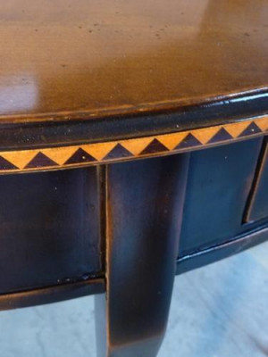 halb runder Konsole Holz Konsolen Telefon Tisch Flur Beistelltische Holz Massiv