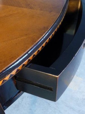 halb runder Konsole Holz Konsolen Telefon Tisch Flur Beistelltische Holz Massiv