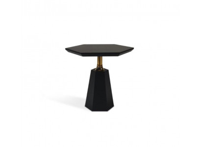 Schicker Schwarzer Sechseckiger Beistelltisch Wohnzimmer Couchtisch Tisch