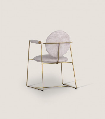 Weißer Luxus Stuhl Mit Armlenhen Esszimmer Möbel Edelstahlgestell Stil
