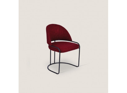 Roter Designer Stuhl Polster Einsitzer Textil Esszimmer Luxus Stühle