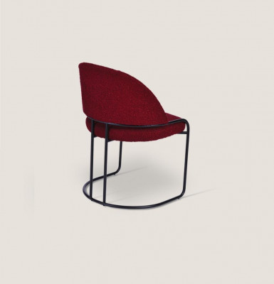 Roter Designer Stuhl Polster Einsitzer Textil Esszimmer Luxus Stühle