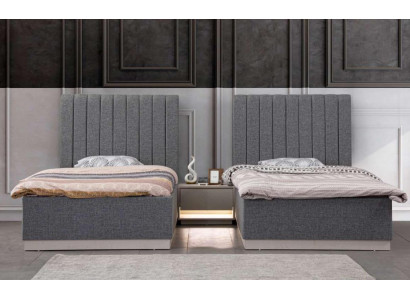 Schlafzimmer 2x Betten Nachttisch Betten Doppel Hotel Polster 3 tlg.