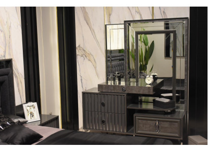 Schwarzer Schminktisch Luxus Holz Konsole Designer Schlafzimmer Möbel