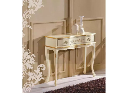Klassischer Weißer Konsolentisch Beistell Holzmöbel Schlafzimmer Design