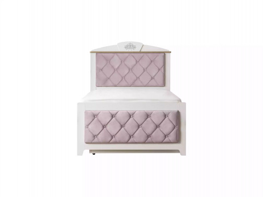 Chesterfield Funktionsbett Ausziehbares Kinderbett Bett 120 Holz Rosa