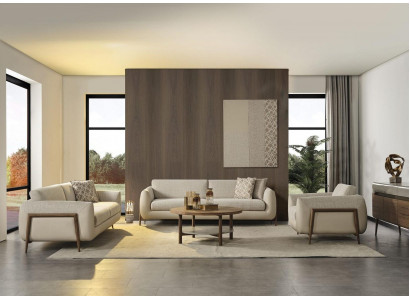 Luxus Couchen Polstersofa Beige Komplette Dreisitzer Sessel 3tlg Sofas