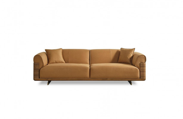 Couchgarnitur Sofagarnitur Komplette Polstersofa Braun Stoff Stoffsofa