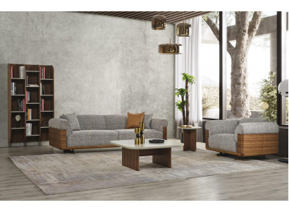 Couchen Polstersofa Grau Komplette Dreisitzer Sessel Modern 2tlg Sofas