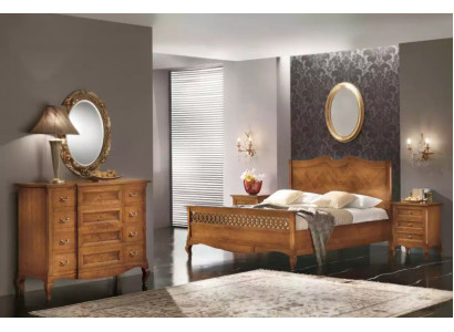Bett 2x Nachttische Kommode 5tlg. Set Schlafzimmer Italienische Möbel