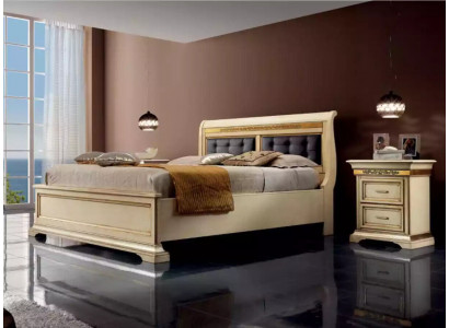 Bett 2x Nachttische 3tlg. Schlafzimmer Set Designer Luxus Komplett Sets