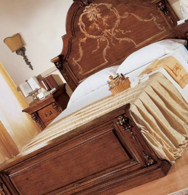 Schlafzimmer Bett Holz 160x200 Betten Braun Doppelbett Möbel