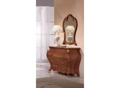 Schlafzimmer Spiegel Kommode Holz Klassisches Design Luxus Braun Neu
