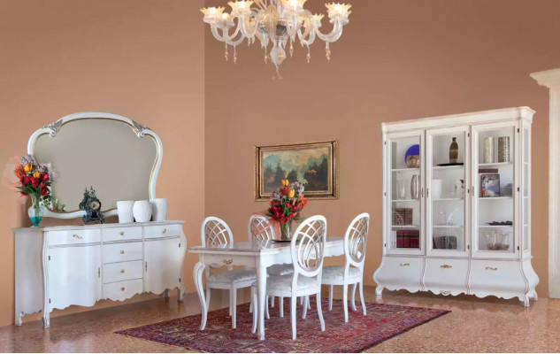 Holzvitrine Luxus Schränke Klassisches Sideboard Möbel Italienisch 185x50cm