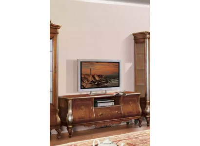 Braunes TV-Regal rtv Sideboard Wohnzimmer Möbel Holz Ständer Kommode