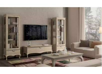 Wohnzimmer rtv Vitrine Wohnwand Schränke Design Art déco Vitrinen Set