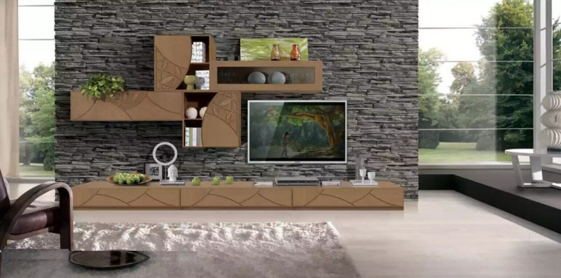 Wohnzimmer Sideboard Wohnwände Braun Schränke Regal Schrank Design Neu