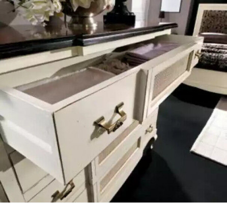 Holz Italienische Möbel Design Möbel Stil 2tlg Kommode mit Spiegel Neu