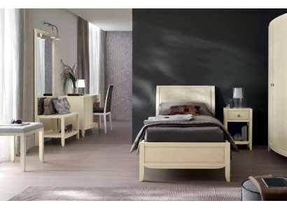 Luxus Komplett Schlafzimmer Set Beige Schreibtisch Bett Nachttisch Neu