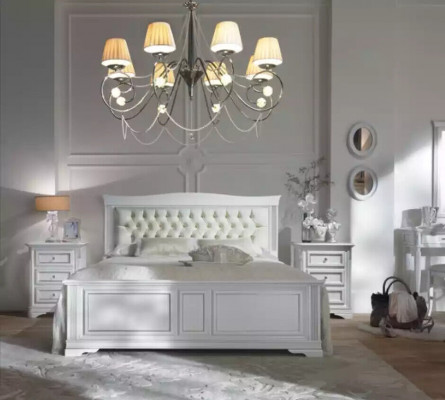 Komplettes Schlafzimmer Set Bett 2x Nachttische 3 tlg. Designer Luxus