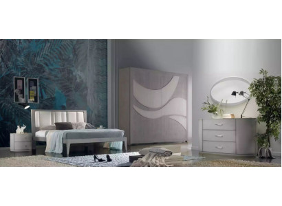 Schlafzimmer Bett 2x Nachttische Kleiderschrank Kommode Luxus Set 5 tlg.