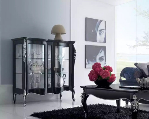 Schränke Holz Vitrinen Glas Schrank Vitrine Wohnzimmer Möbel Anrichte