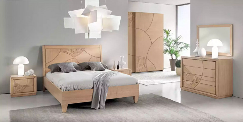 Design Schlafzimmer 3tlg. Bett 2x Nachttische Modern Luxus Betten Set