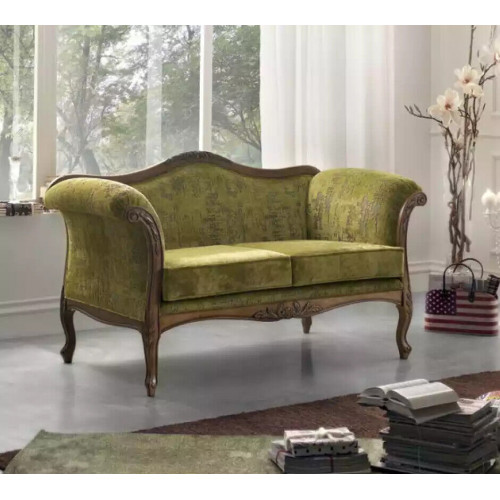 Sofa 2 Sitzer Textil Holz Polster Couch Sofas Design Luxus Neu Sofa