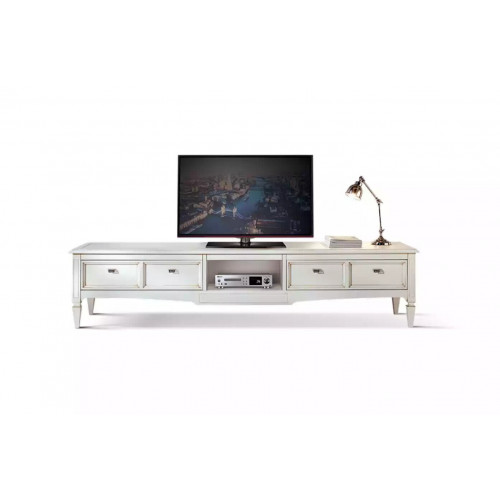 Wohnzimmer Ständer Möbel rtv Fernseher Sideboard Stil Weiß Luxus Holz