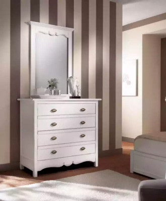 Holz Italienische Dsigner Möbel 2tlg Set Möbel Stil Luxus Kommode mit Spiegel