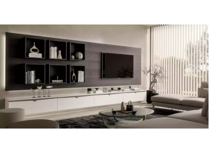 Design Wandschrank Regal Wohnzimmer TV-Ständer Holz Wand Regale Italy