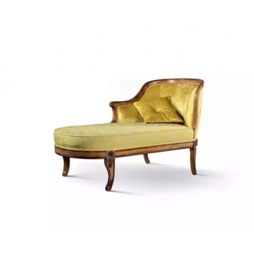 Chaiselongue Stoff Sofa Liege Chaise Klassischer Gelb Couch Textil Neu